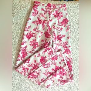 Pink Floral Wide Leg Pants